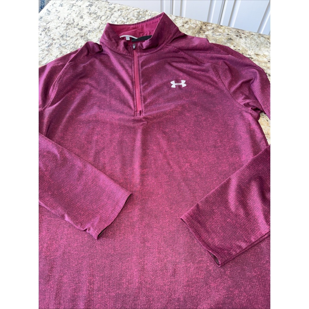 Under Armour Women's Half Zip Long Sleeve Heat Tech Maroon P-P 16"‎ (5488)